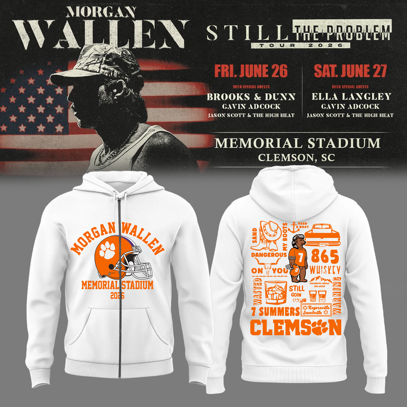 Morgan Wallen: The Clemson Takeover Zip Hoodie Limited Tour Drop