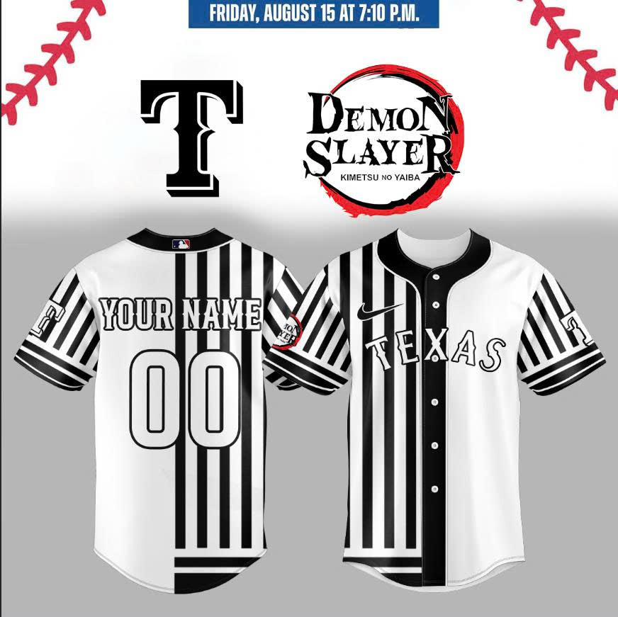 ,,,,Texas Rangers _ Limited Edition Demon Slayer Jersey 2025 (Custom Name & Number)