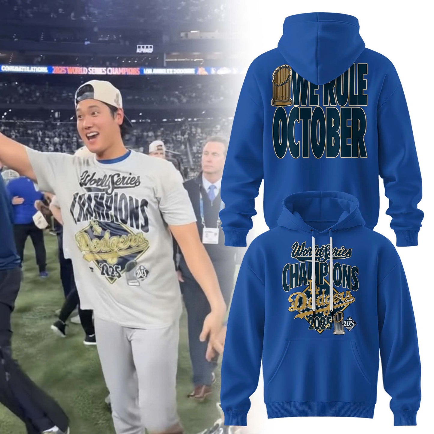 _ LAD 2025 World Series Champions "We Rule October" Hoodie
