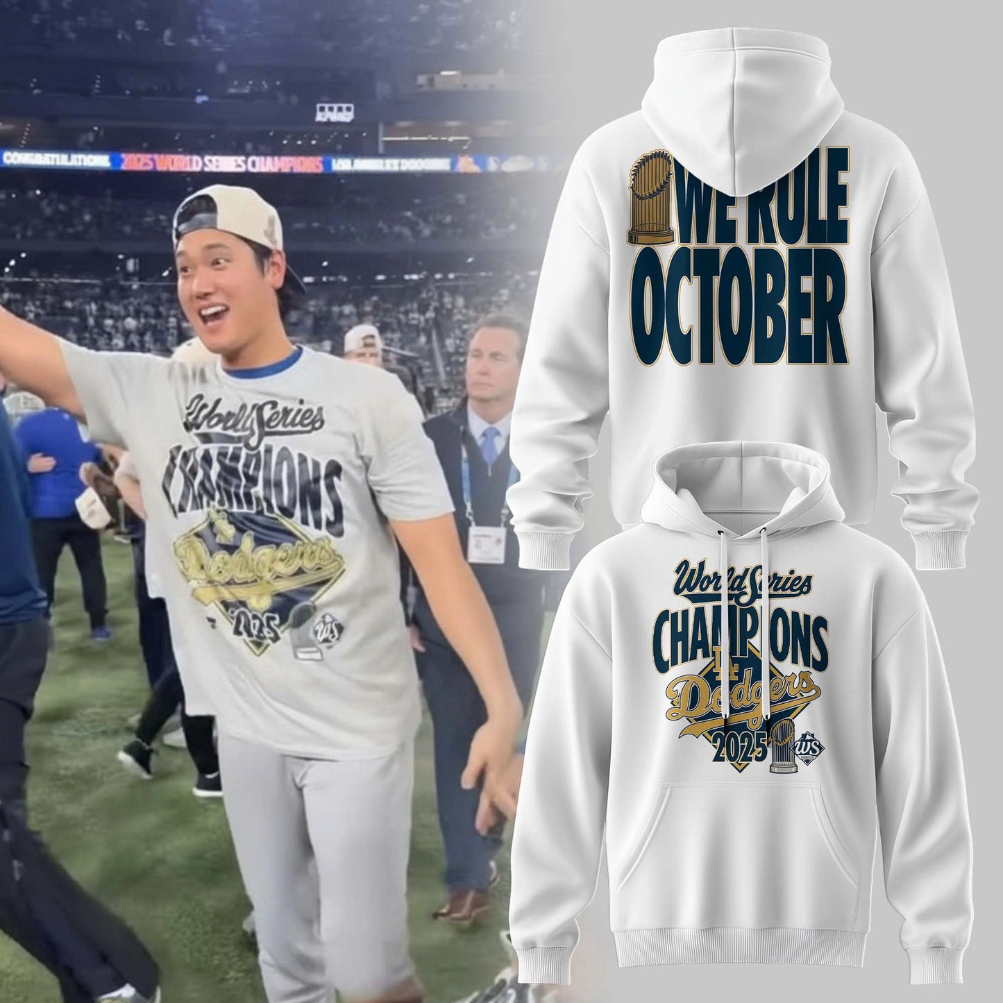 _ LAD 2025 World Series Champions "We Rule October" Hoodie