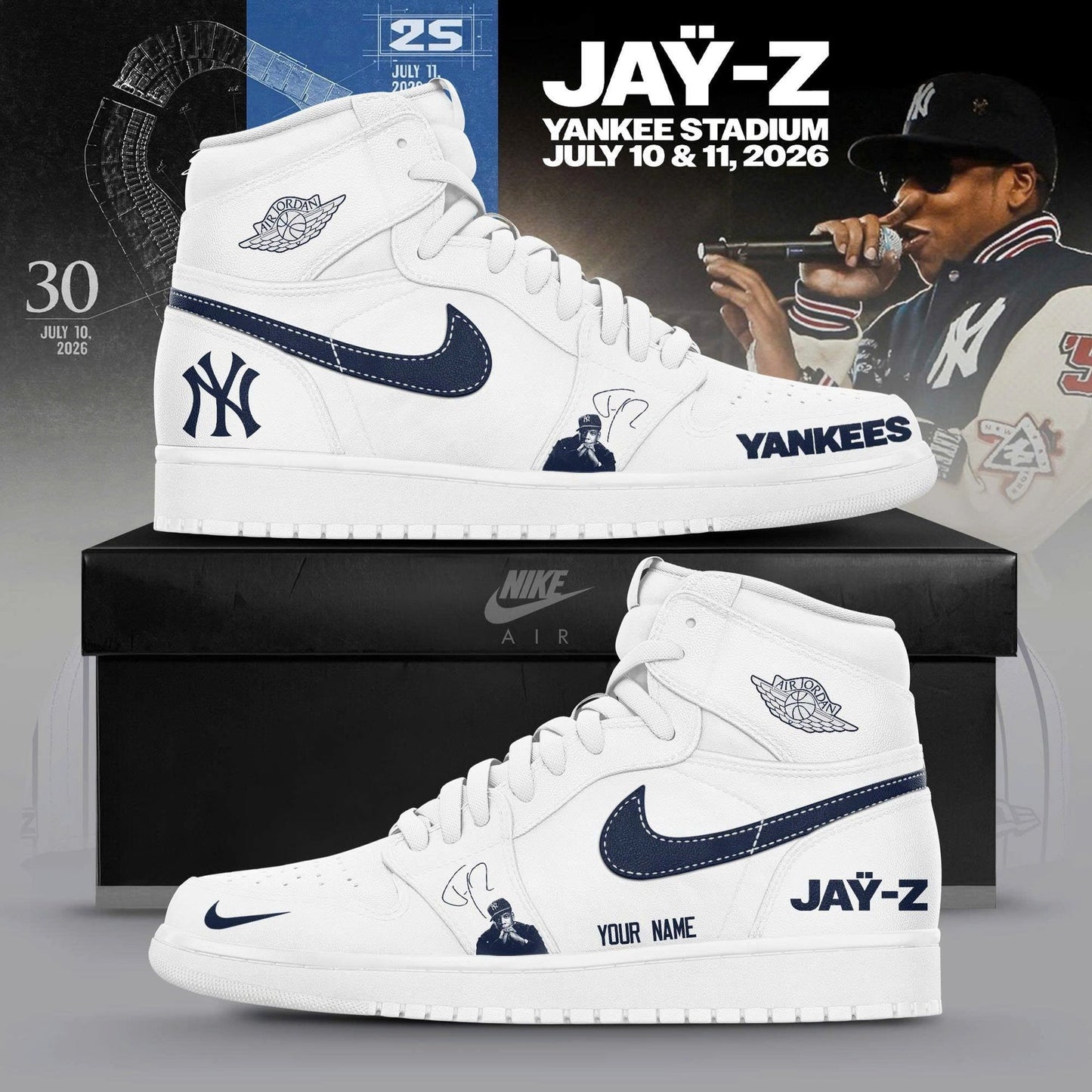 NYY x Jay-Z Hometown Show 2026 Limited Edition Shoes