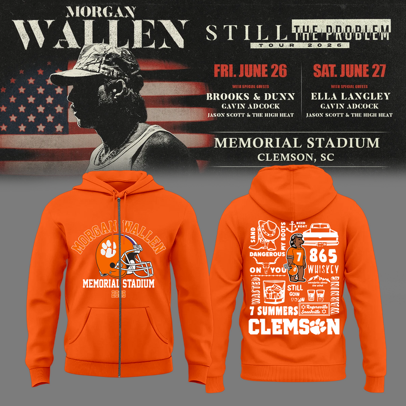 Morgan Wallen: The Clemson Takeover Zip Hoodie Limited Tour Drop