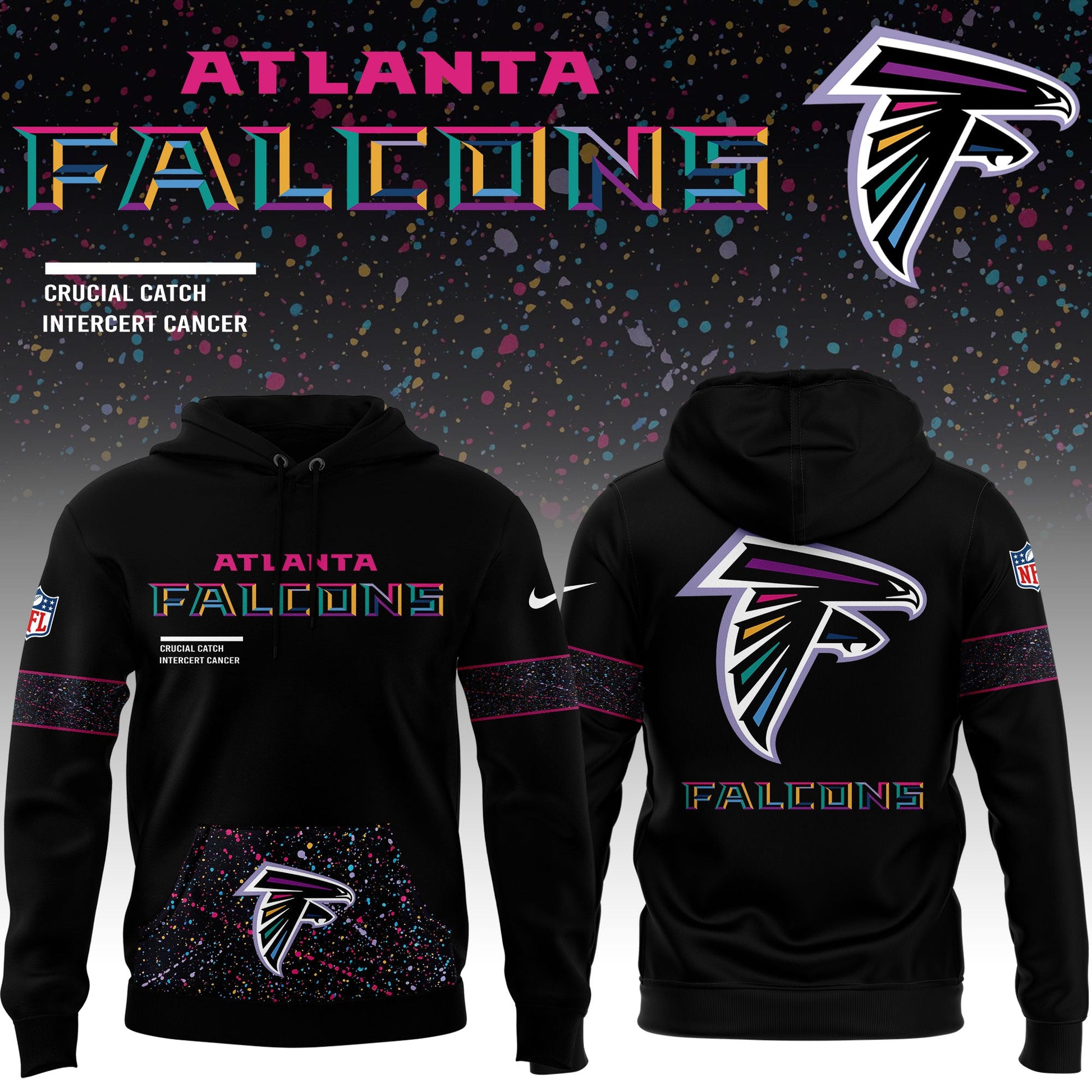 Atlanta Falcons Black 2025 NFL Crucial Catch Limited Edition Hoodie