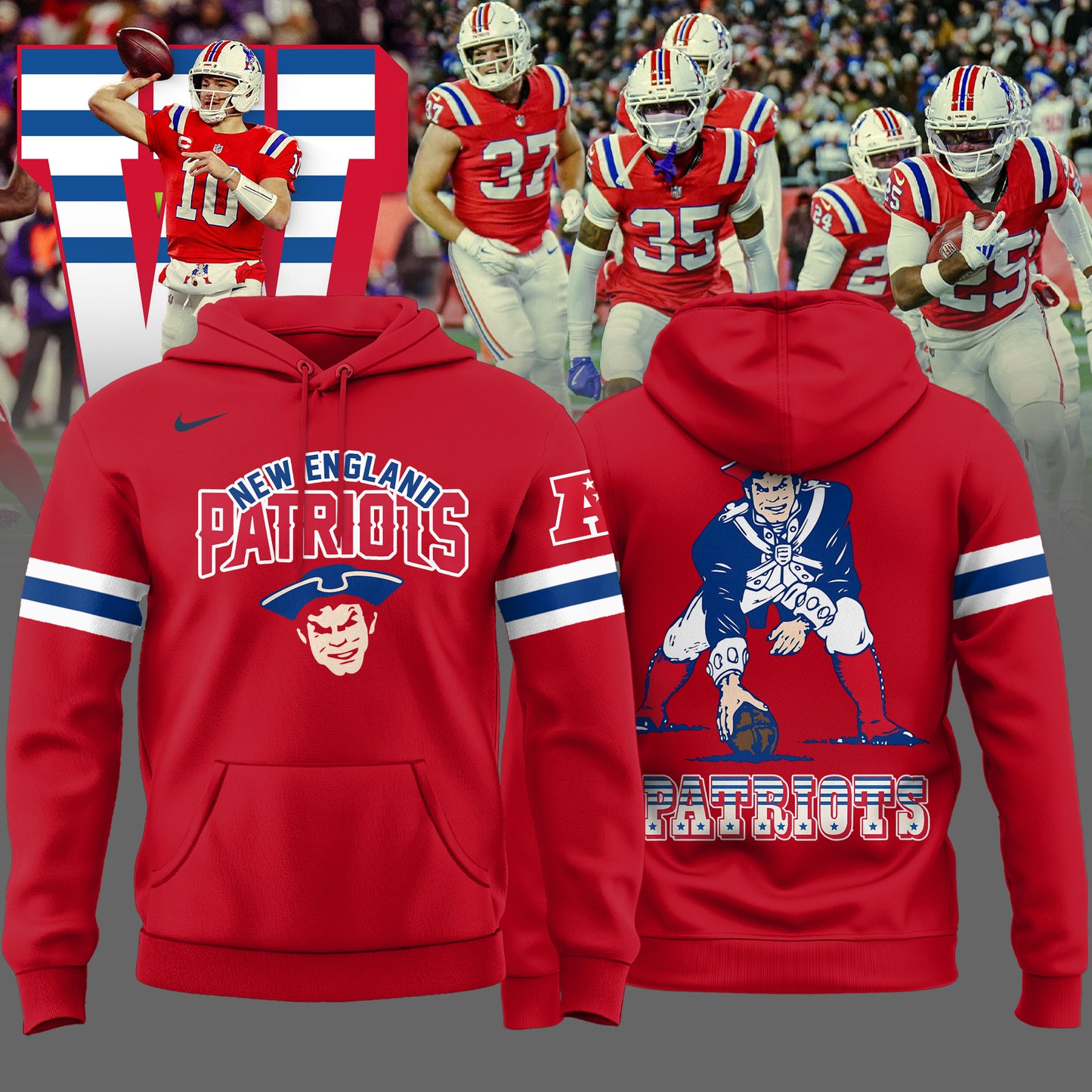 _ New England Patriots Classic Logo Special Edition Hoodie 2025