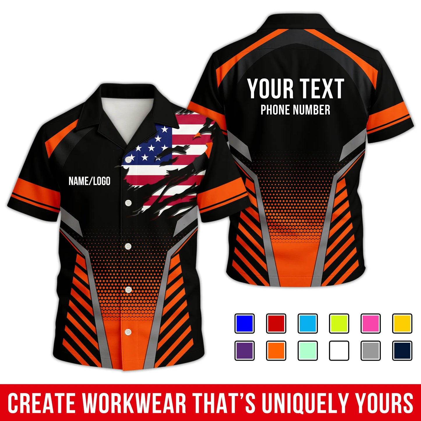Personalized Team Hawaiian Shirt – Custom Logo Work Shirt