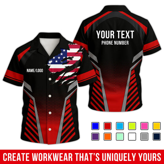 Personalized Team Hawaiian Shirt – Custom Logo Work Shirt