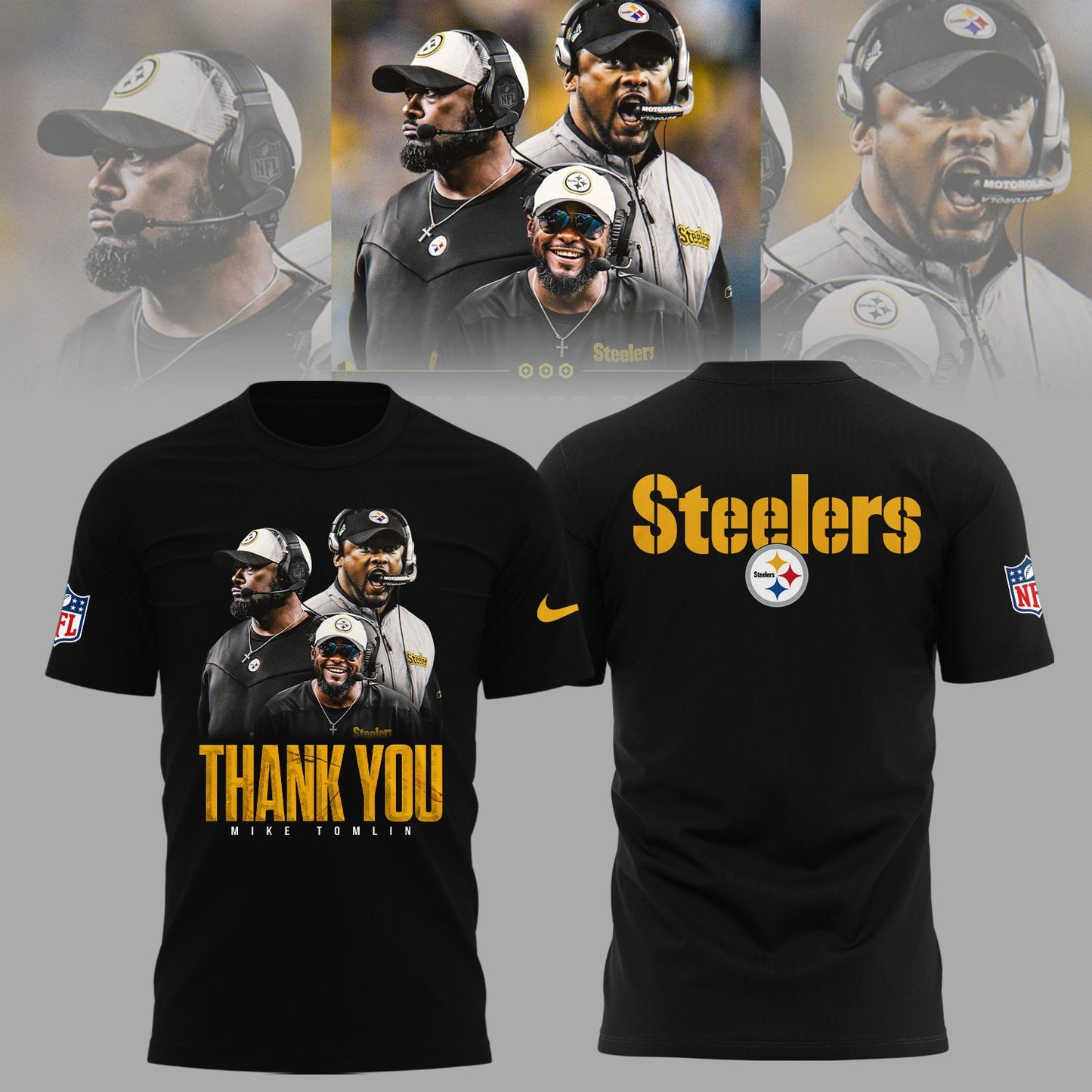 Pittsburgh Steelers Thank you Coach Mike Tomlin Limited Edition Combo T-Shirt