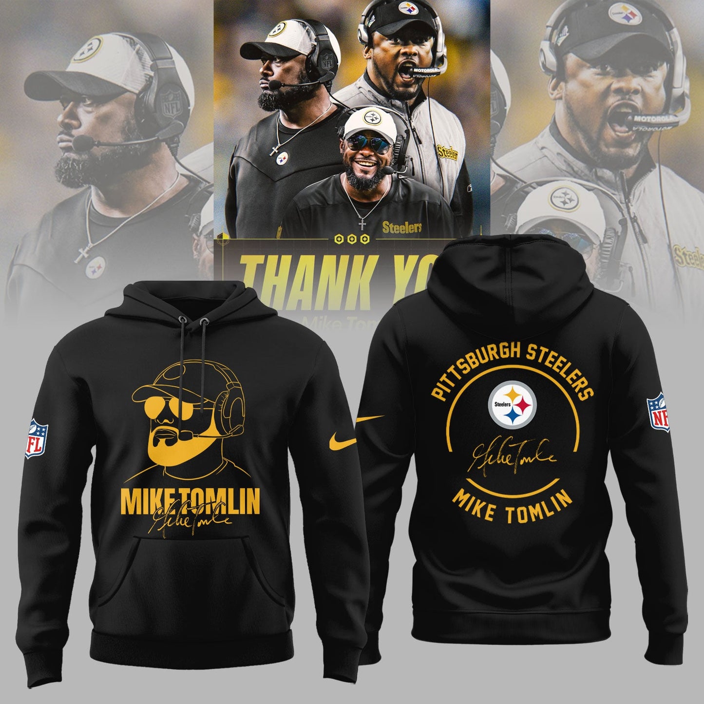 Pittsburgh Steelers Thank you Coach Mike Tomlin Limited Edition Combo Hoodie
