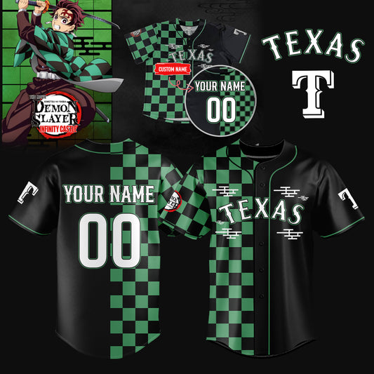 _.Texas Rangers _  Limited Edition Demon Slayer Jersey 2025 (Custom Name &amp; Number)