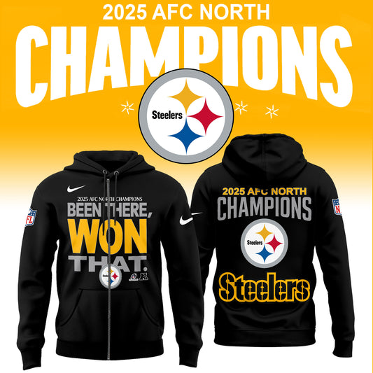 Pittsburgh Steelers 2025 AFC North Division Champions Limited Edition Zip Hoodie