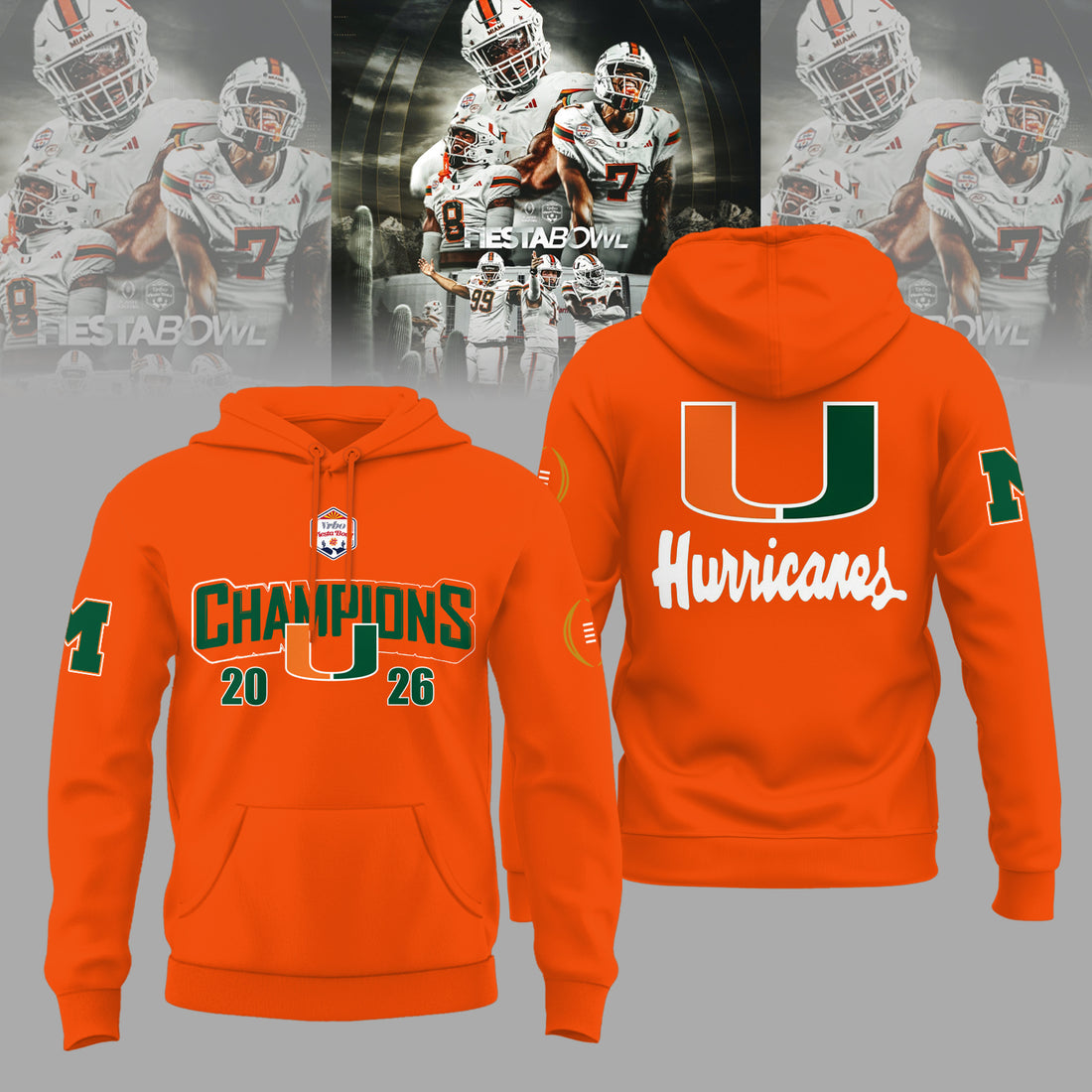 Miami Hurricanes Special Fiesta Bowl Champions Limited Edition Hoodie v2