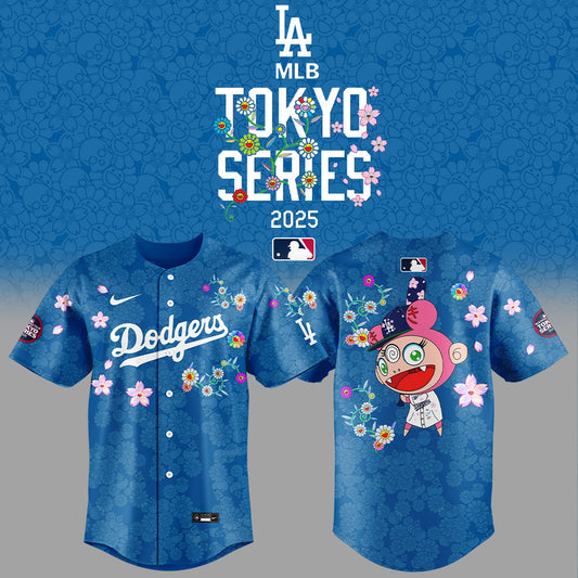 .Takashi Murakami x Dodgers World Tour Tokyo Series Blue Jersey