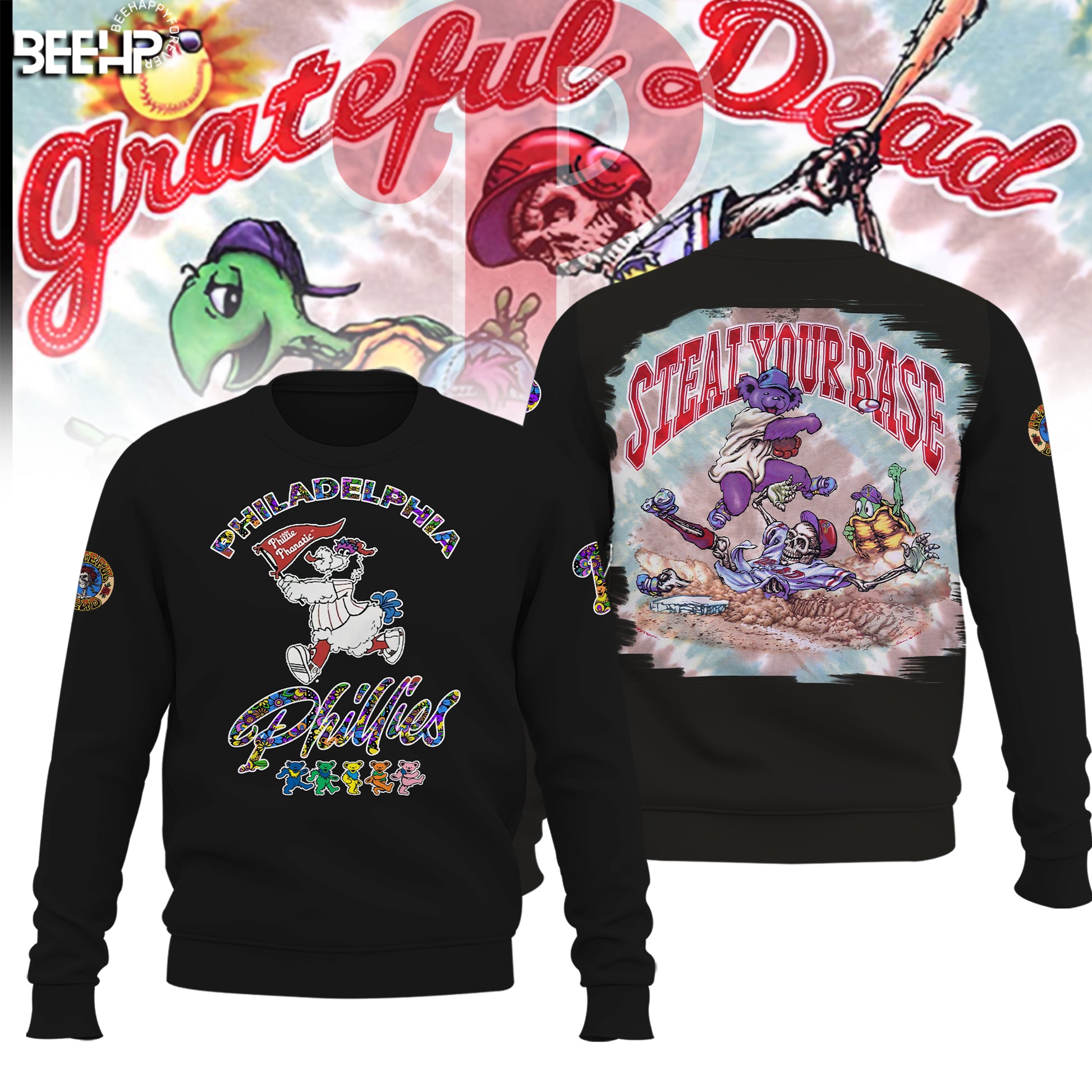 _.Philadelphia Phillies Grateful Dead Night Hoodie V3