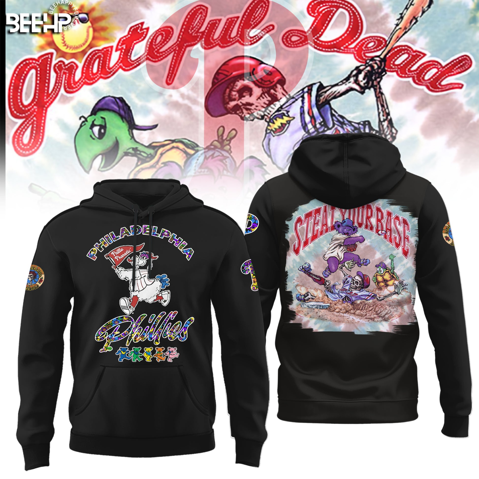 _.Philadelphia Phillies Grateful Dead Night Hoodie V3