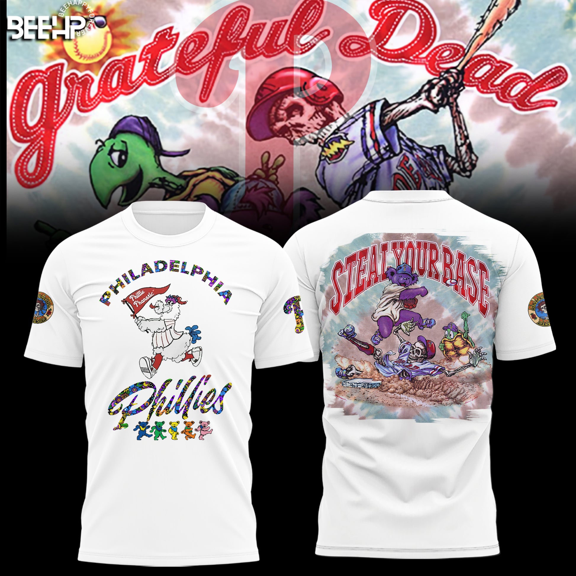 _.Philadelphia Phillies Grateful Dead Night Hoodie V3