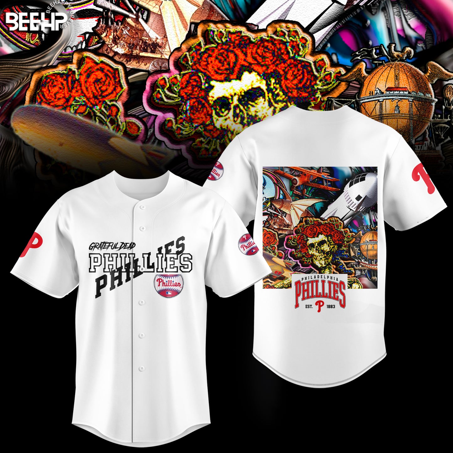_.Philadelphia Phillies Grateful Dead Night Hoodie V4