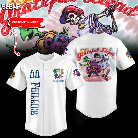_.Philadelphia Phillies Grateful Dead Night Jersey