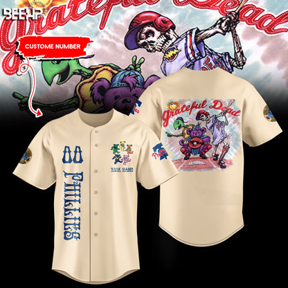 _.Philadelphia Phillies Grateful Dead Night Jersey