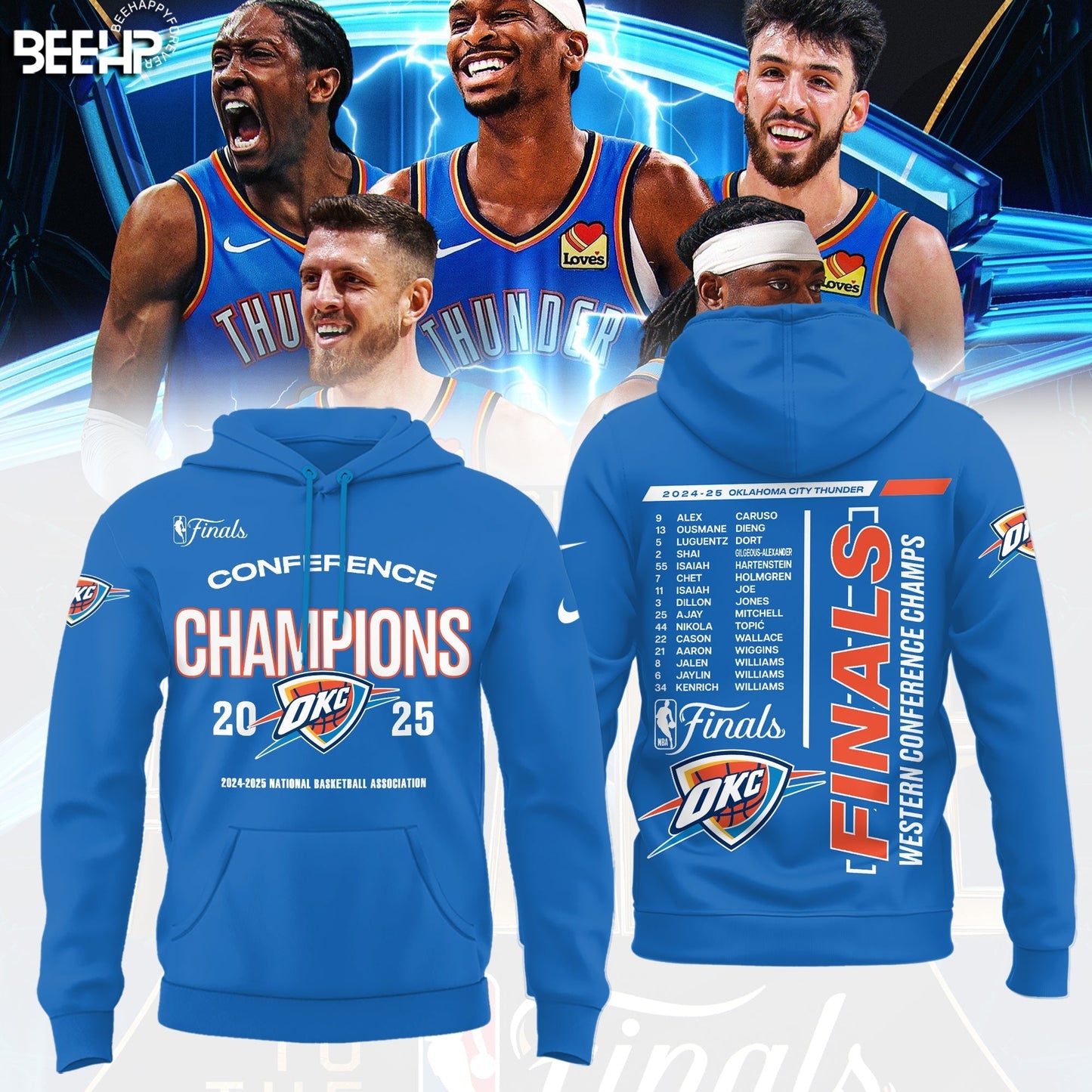 Oklahoma City Thunder 2025 Western Conference Champions Hoodie