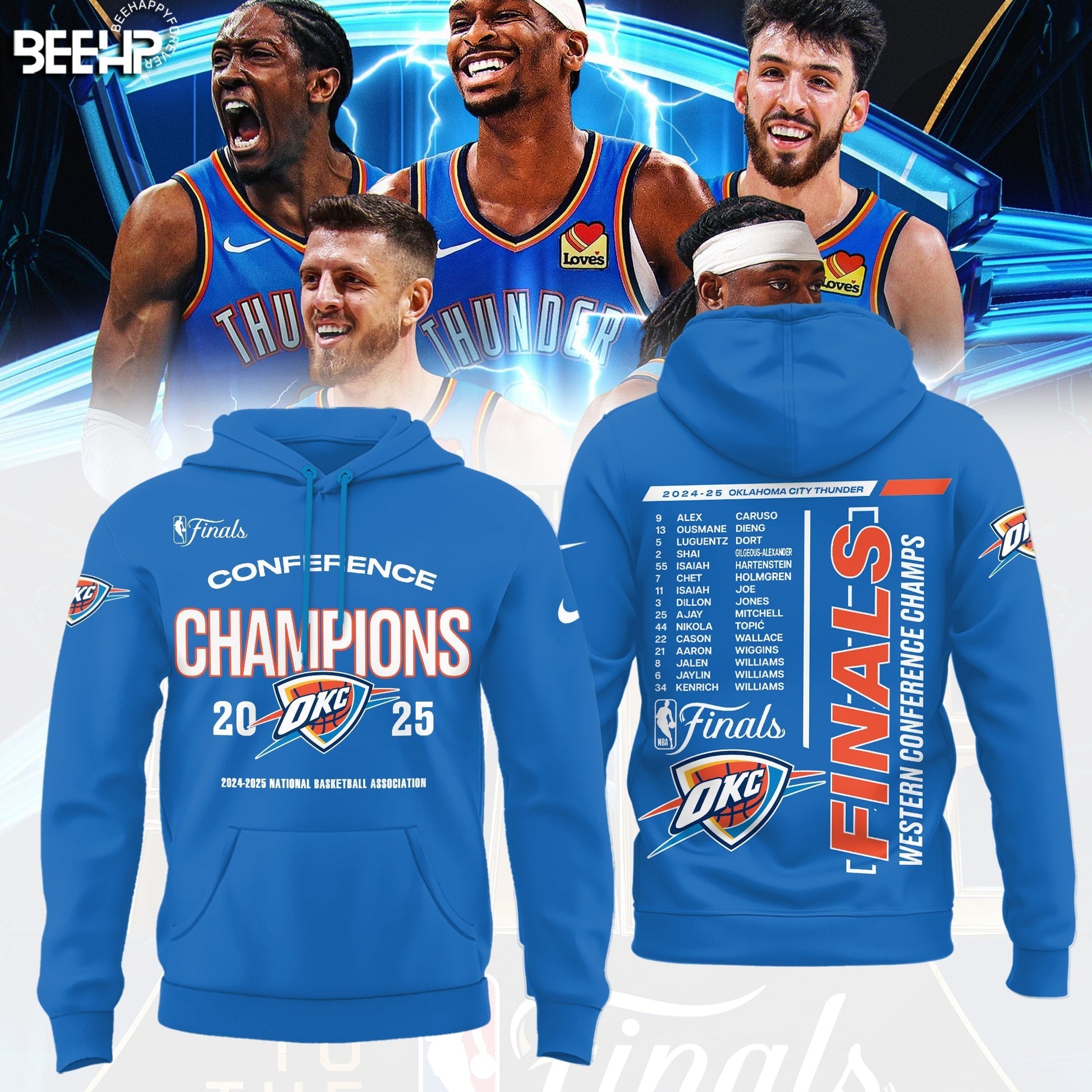 Oklahoma City Thunder 2025 Western Conference Champions Hoodie