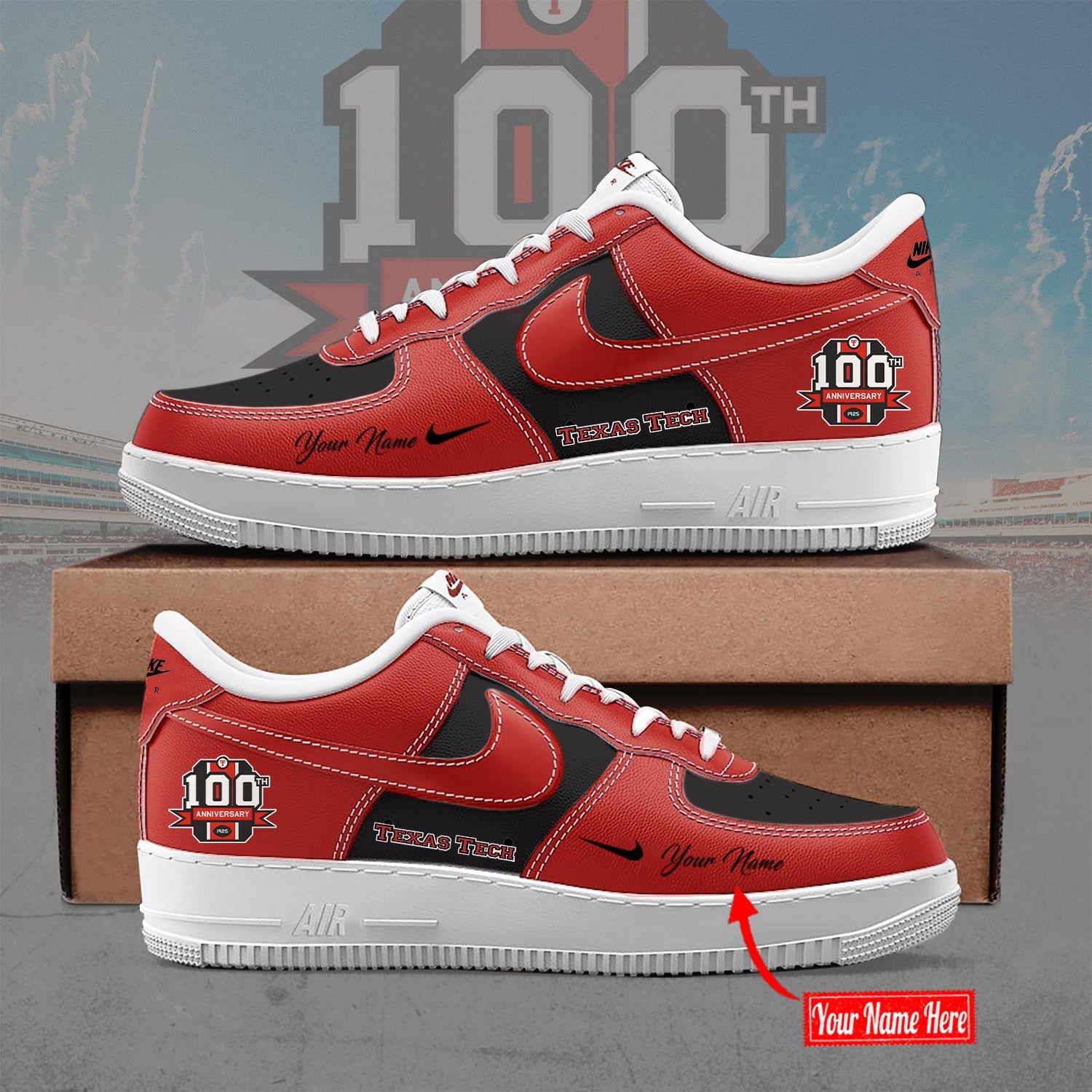 Texas Tech Red Raiders 100th Anniversary Limited Edition AF1 Sneaker