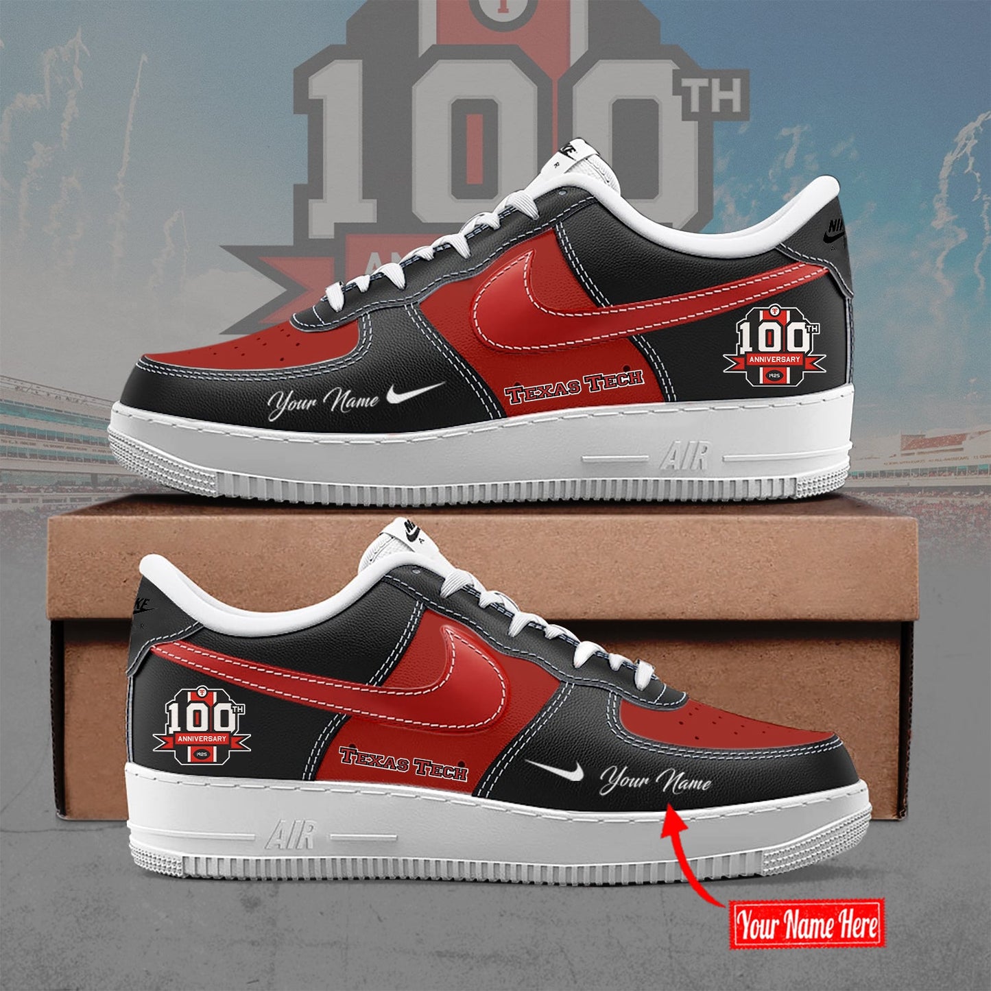 Texas Tech Red Raiders 100th Anniversary Limited Edition AF1 Sneaker