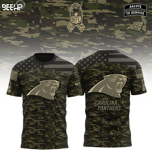 Carolina Panthers Camo 2025 Salute to Service Limited Edition Combo T-Shirt