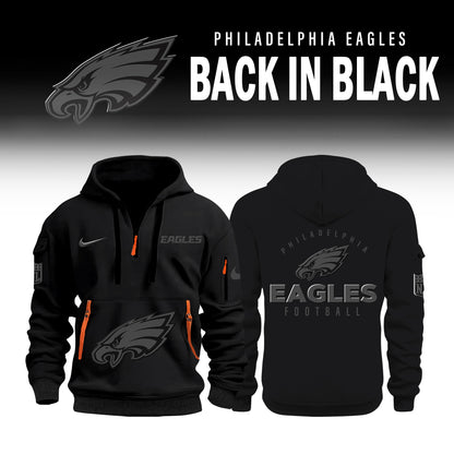 Philadelphia Eagles 2025 Back In Black Limited Edition Quarter Hoodie