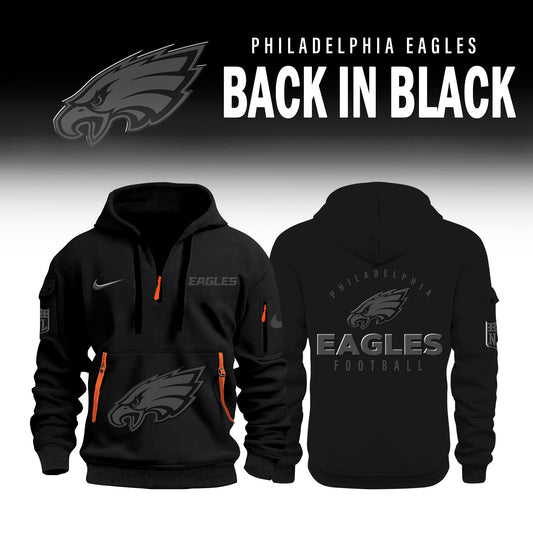 Philadelphia Eagles 2025 Back In Black Limited Edition Quarter Hoodie
