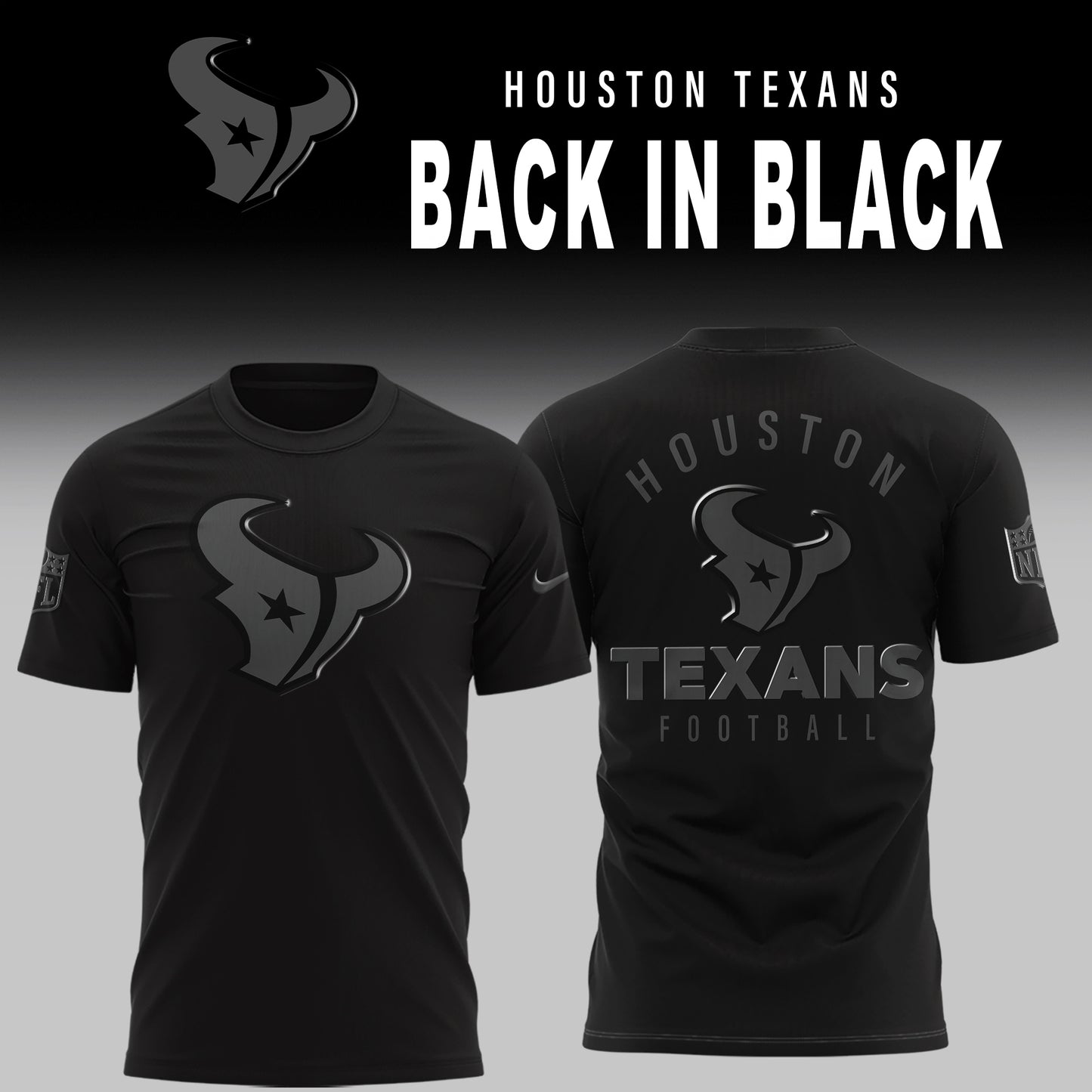 Houston Texans 2025 Back In Black Limited Edition T-Shirt