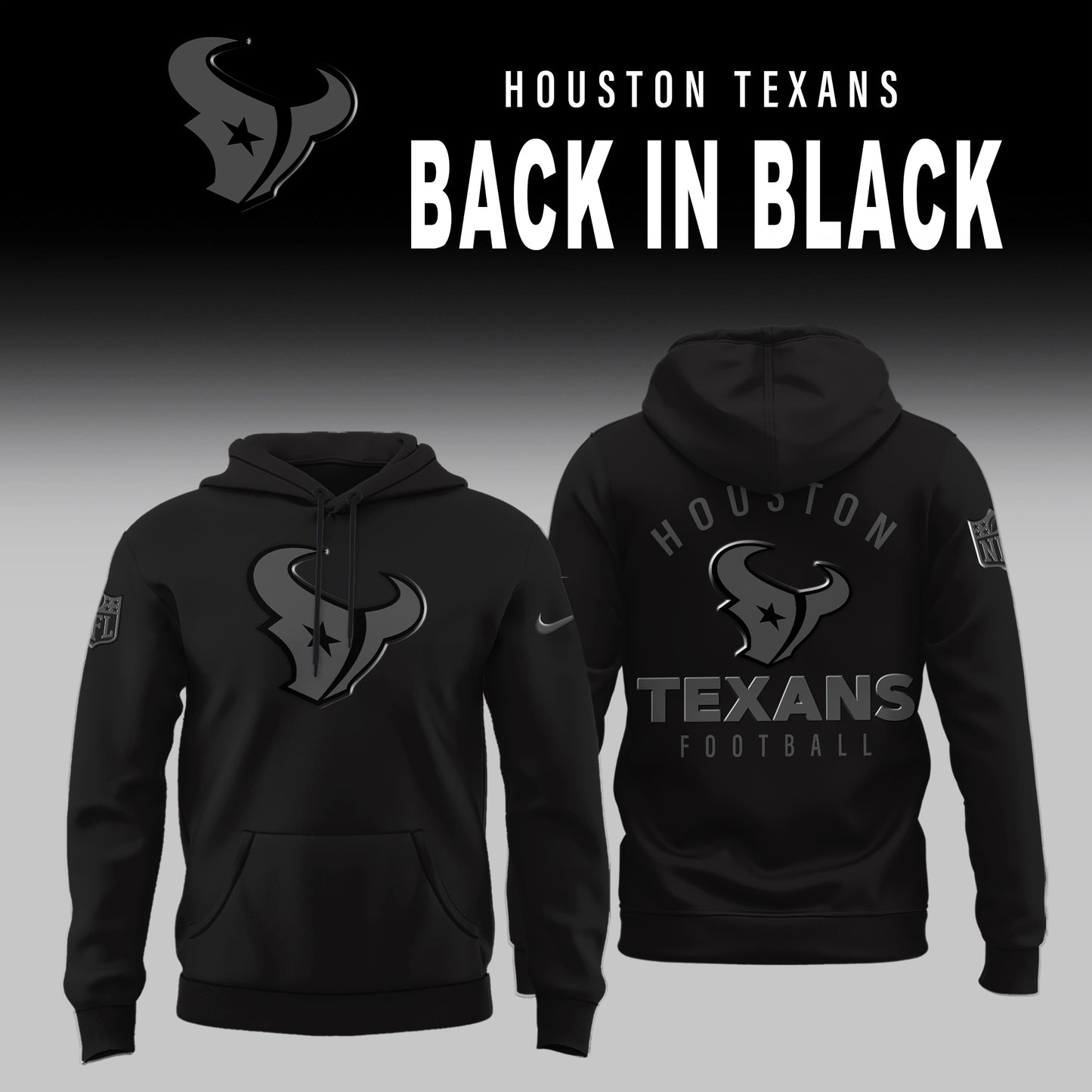 Houston Texans 2025 Back In Black Limited Edition Hoodie