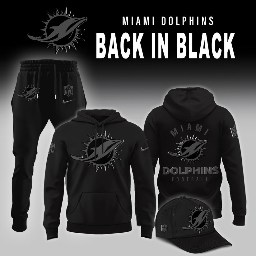 Miami Dolphins BACK IN BLACK 2025 Combo Hoodie