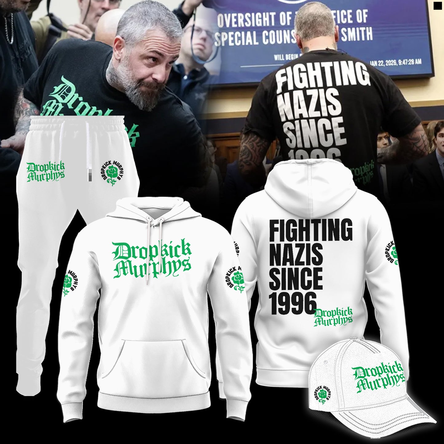 Dropkick Murphys 2026 Limited Edition White Hoodie