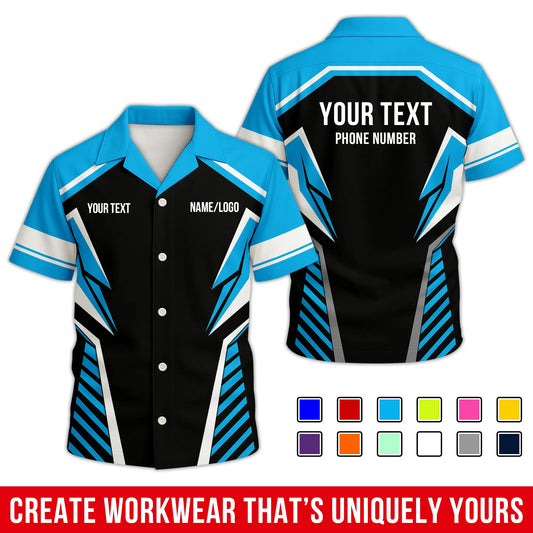 Personalized Team Hawaiian Shirt – Custom Logo Work Shirt