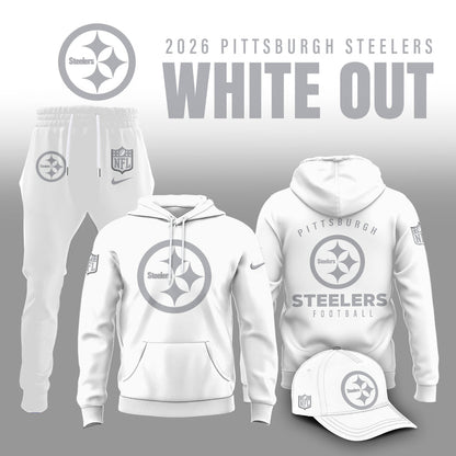 Pittsburgh Steelers 2025 Winter White Out Combo Hoodie
