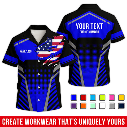 Personalized Team Hawaiian Shirt – Custom Logo Work Shirt