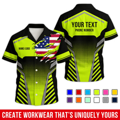 Personalized Team Hawaiian Shirt – Custom Logo Work Shirt