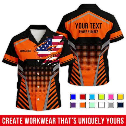 Personalized Team Hawaiian Shirt – Custom Logo Work Shirt