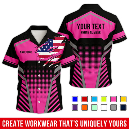 Personalized Team Hawaiian Shirt – Custom Logo Work Shirt