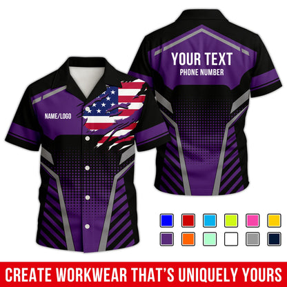 Personalized Team Hawaiian Shirt – Custom Logo Work Shirt