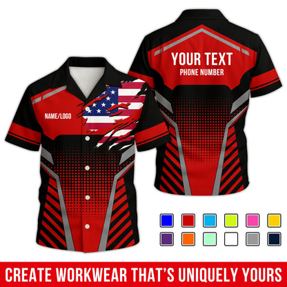 Personalized Team Hawaiian Shirt – Custom Logo Work Shirt