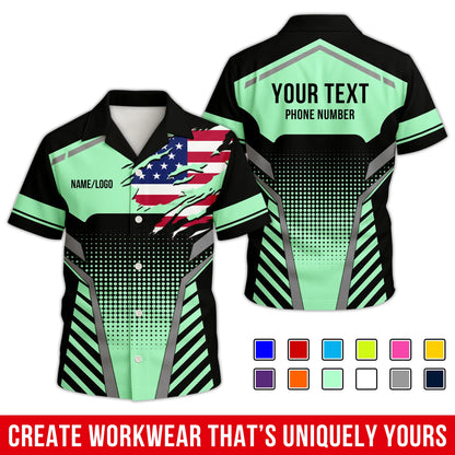 Personalized Team Hawaiian Shirt – Custom Logo Work Shirt