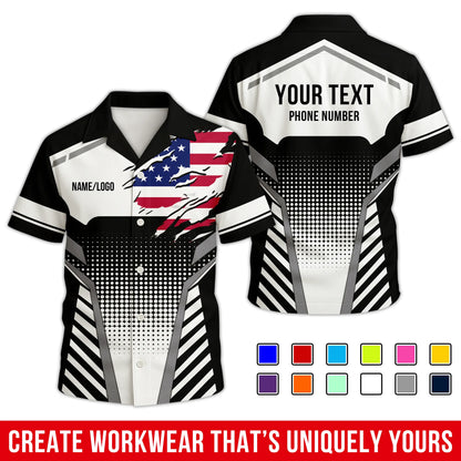 Personalized Team Hawaiian Shirt – Custom Logo Work Shirt