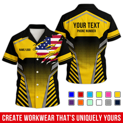 Personalized Team Hawaiian Shirt – Custom Logo Work Shirt