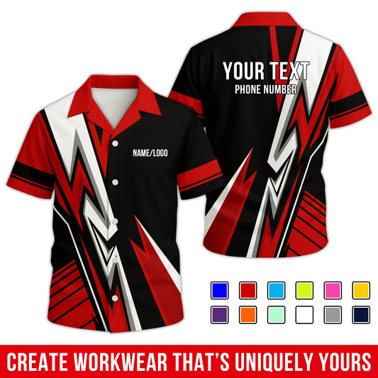 Personalized Team Hawaiian Shirt – Custom Logo Work Shirt
