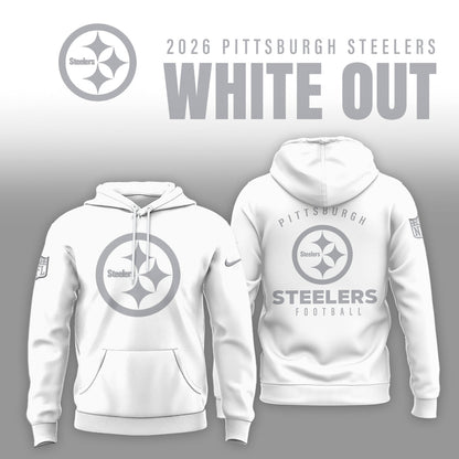 Pittsburgh Steelers 2025 Winter White Out Combo Hoodie