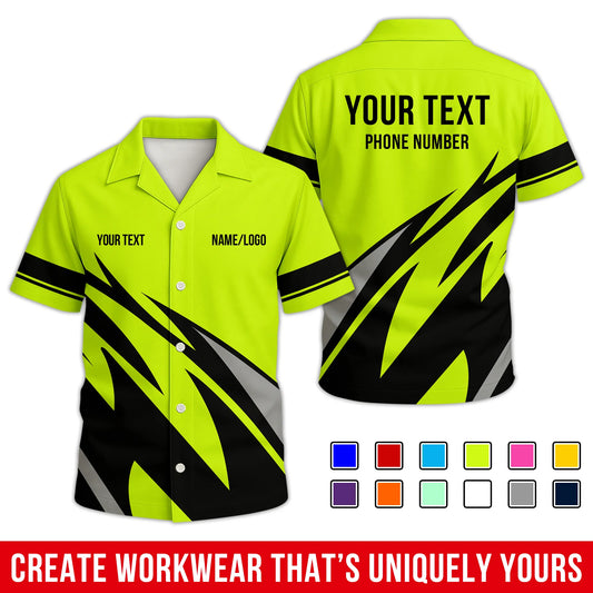 Personalized Team Hawaiian Shirt – Custom Logo Work Shirt