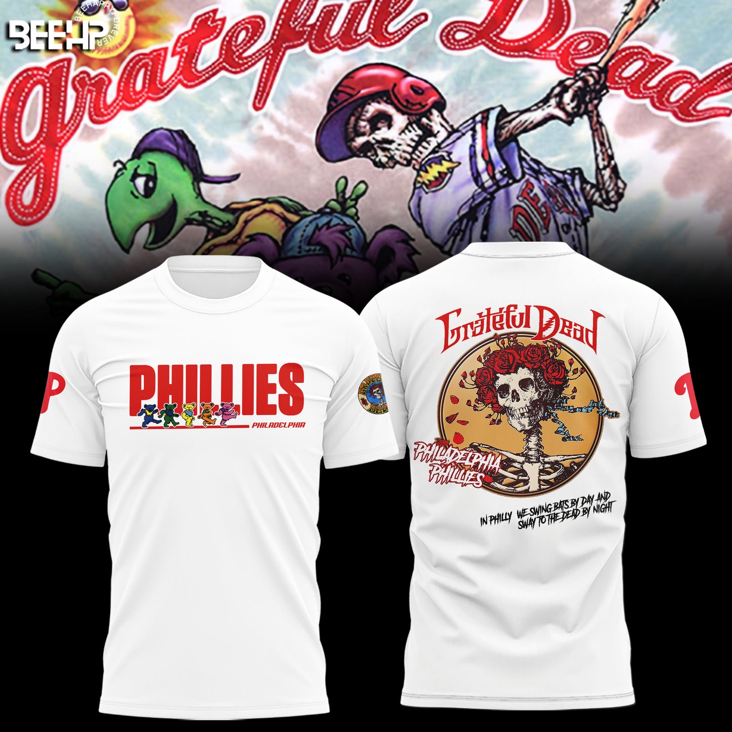_.Philadelphia Phillies Grateful Dead Night Hoodie V2