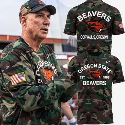 .Limited Edition Oregon State Football Military Appreciation 2025 Tshirt