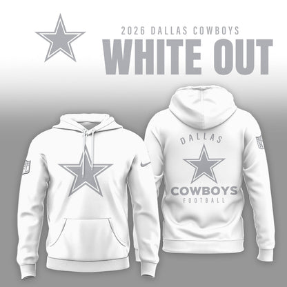 Dallas Cowboys 2026 Winter White Out Combo Hoodie